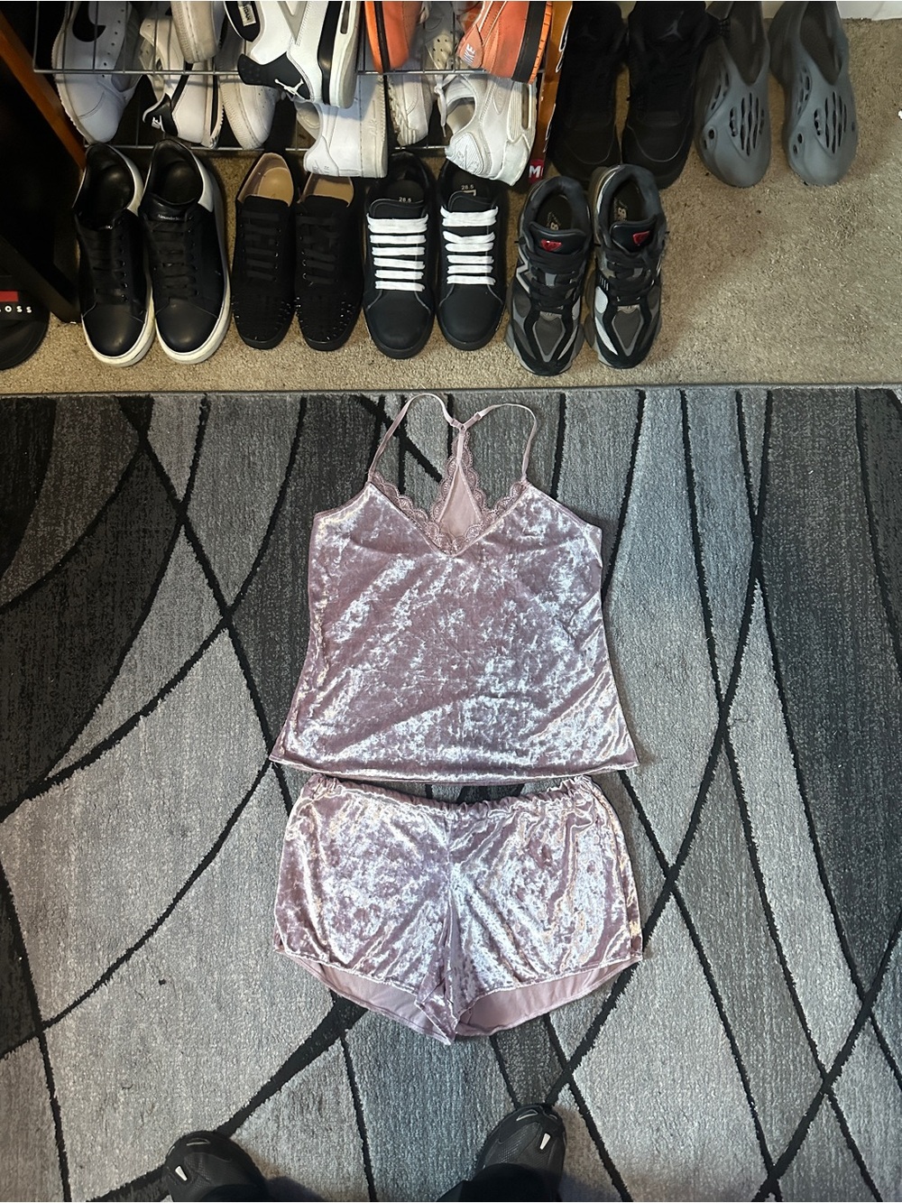 Velvet Cami & Shorts Sleep Set - Dusty Pink